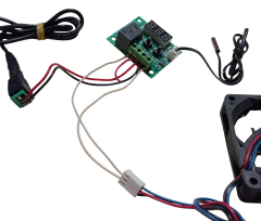 DC 12V Adaptörlü Dijital Termostat Sıcaklık Kontrol Kartı ile 12V Fan Pervane Çalıştırma Devresi Öğrenci Hobi Deney Seti