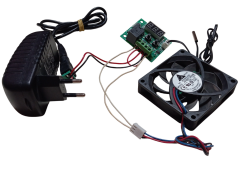 DC 12V Adaptörlü Dijital Termostat Sıcaklık Kontrol Kartı ile 12V Fan Pervane Çalıştırma Devresi Öğrenci Hobi Deney Seti