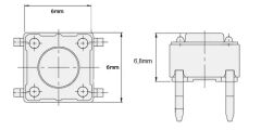 2 Pin 90° 90C 6x6x6.8mm Tact Switch Buton - 10 Adet