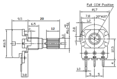 30 Adet B500R B500Ω Potansiyometre 500 Ohm Pot (Somunsuz ve Pulsuz)