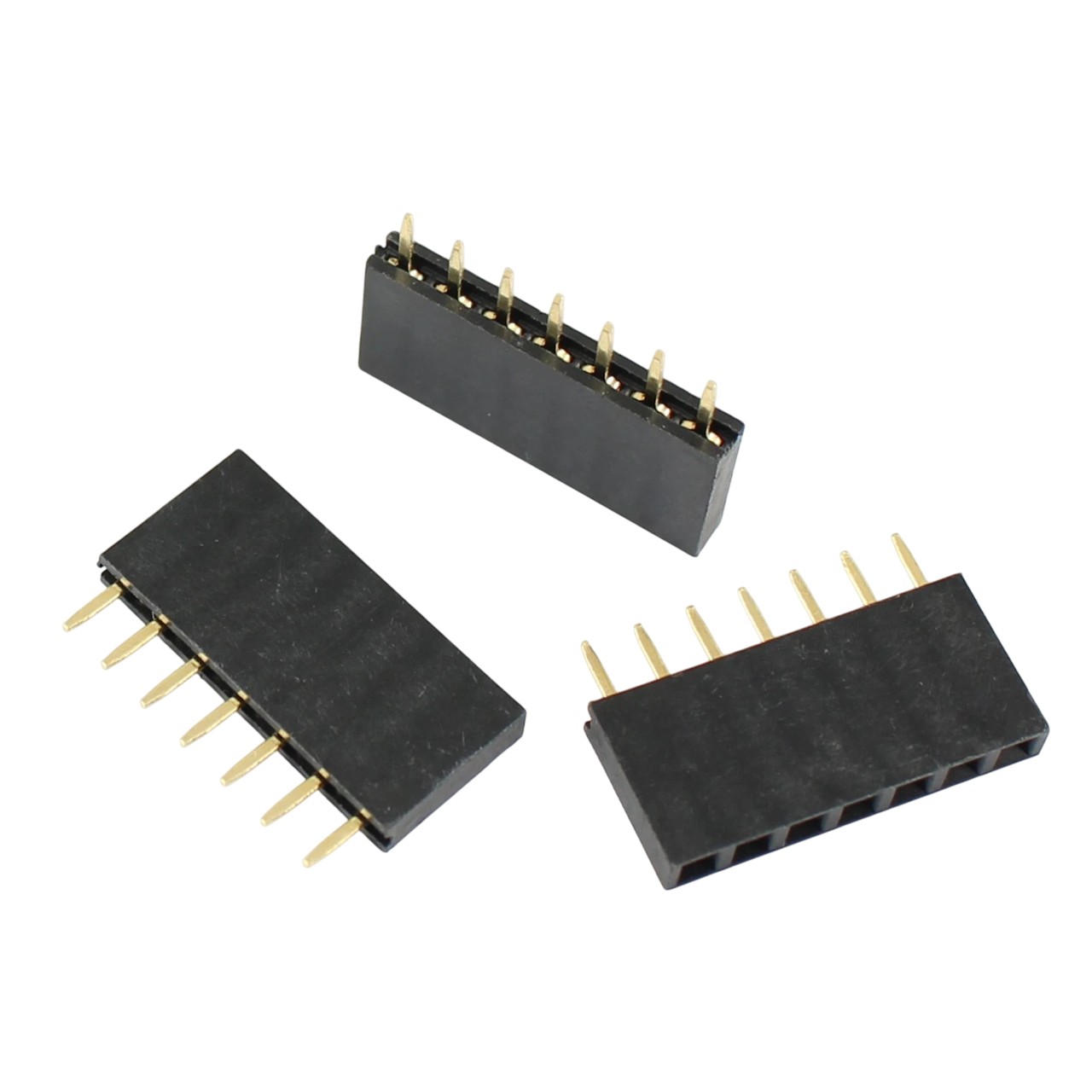 1x7 Pin Dişi Header Konnektör 2.54mm 180° 180C Ph:8.5mm - 440 Adet