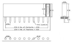 1x7 Pin Dişi Header Konnektör 2.54mm 180° 180C Ph:8.5mm - 440 Adet