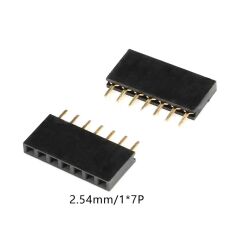 1x7 Pin Dişi Header Konnektör 2.54mm 180° 180C Ph:8.5mm - 440 Adet