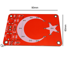 DC 3-12V Yanıp Sönen Flaşörlü Türk Bayraklı Flip Flop Ledli Işık Kendin Yap Hobi Devresi DIY Lehimleme Kiti - Demonte(Montesiz)