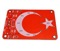 DC 3-12V Yanıp Sönen Flaşörlü Türk Bayraklı Flip Flop Ledli Işık Kendin Yap Hobi Devresi DIY Lehimleme Kiti - Demonte(Montesiz)