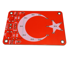 DC 3-12V Yanıp Sönen Flaşörlü Türk Bayraklı Flip Flop Ledli Işık Kendin Yap Hobi Devresi DIY Lehimleme Kiti - Demonte(Montesiz)