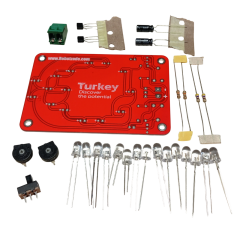 DC 3-12V Yanıp Sönen Flaşörlü Türk Bayraklı Flip Flop Ledli Işık Kendin Yap Hobi Devresi DIY Lehimleme Kiti - Demonte(Montesiz)