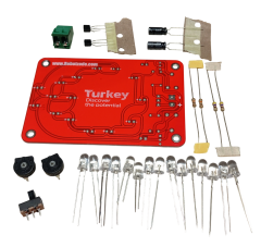 DC 3-12V Yanıp Sönen Flaşörlü Türk Bayraklı Flip Flop Ledli Işık Kendin Yap Hobi Devresi DIY Lehimleme Kiti - Demonte(Montesiz)