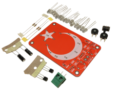 DC 3-12V Yanıp Sönen Flaşörlü Türk Bayraklı Flip Flop Ledli Işık Kendin Yap Hobi Devresi DIY Lehimleme Kiti - Demonte(Montesiz)