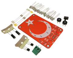 DC 3-12V Yanıp Sönen Flaşörlü Türk Bayraklı Flip Flop Ledli Işık Kendin Yap Hobi Devresi DIY Lehimleme Kiti - Demonte(Montesiz)