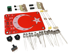 DC 3-12V Yanıp Sönen Flaşörlü Türk Bayraklı Flip Flop Ledli Işık Kendin Yap Hobi Devresi DIY Lehimleme Kiti - Demonte(Montesiz)