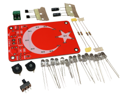 DC 3-12V Yanıp Sönen Flaşörlü Türk Bayraklı Flip Flop Ledli Işık Kendin Yap Hobi Devresi DIY Lehimleme Kiti - Demonte(Montesiz)