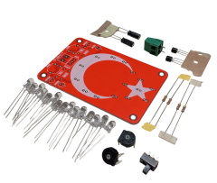 DC 3-12V Yanıp Sönen Flaşörlü Türk Bayraklı Flip Flop Ledli Işık Kendin Yap Hobi Devresi DIY Lehimleme Kiti - Demonte(Montesiz)