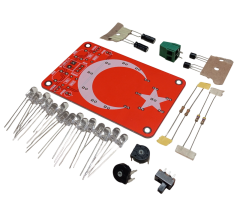 DC 3-12V Yanıp Sönen Flaşörlü Türk Bayraklı Flip Flop Ledli Işık Kendin Yap Hobi Devresi DIY Lehimleme Kiti - Demonte(Montesiz)
