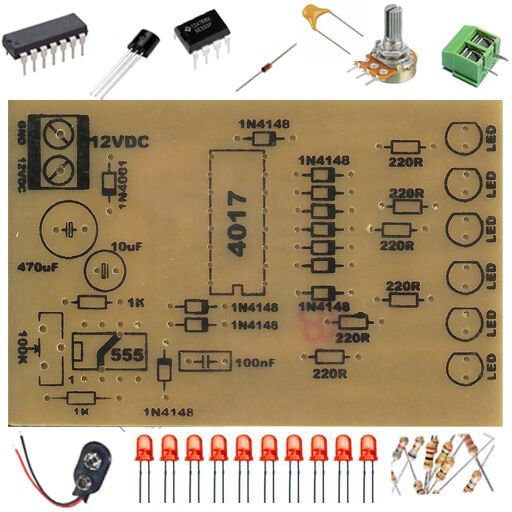 Kara Şimşek 6 Ledli - Demonte(Montesiz)