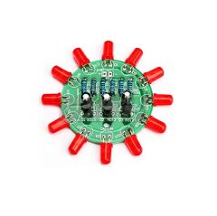 DC 3-5V Led Yuvarlak Dönen Işık Hobi Devresi DIY Lehimleme Kiti - Demonte(Montesiz)