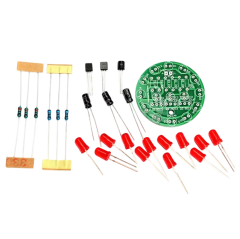 DC 3-5V Led Yuvarlak Dönen Işık Hobi Devresi DIY Lehimleme Kiti - Demonte(Montesiz)