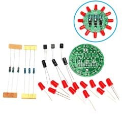 DC 3-5V Led Yuvarlak Dönen Işık Hobi Devresi DIY Lehimleme Kiti - Demonte(Montesiz)