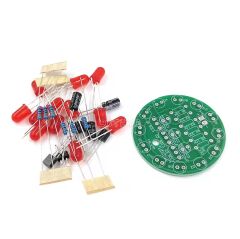 DC 3-5V Led Yuvarlak Dönen Işık Hobi Devresi DIY Lehimleme Kiti - Demonte(Montesiz)