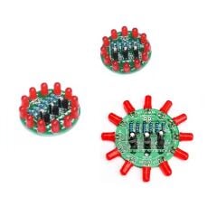 DC 3-5V Led Yuvarlak Dönen Işık Hobi Devresi DIY Lehimleme Kiti - Demonte(Montesiz)