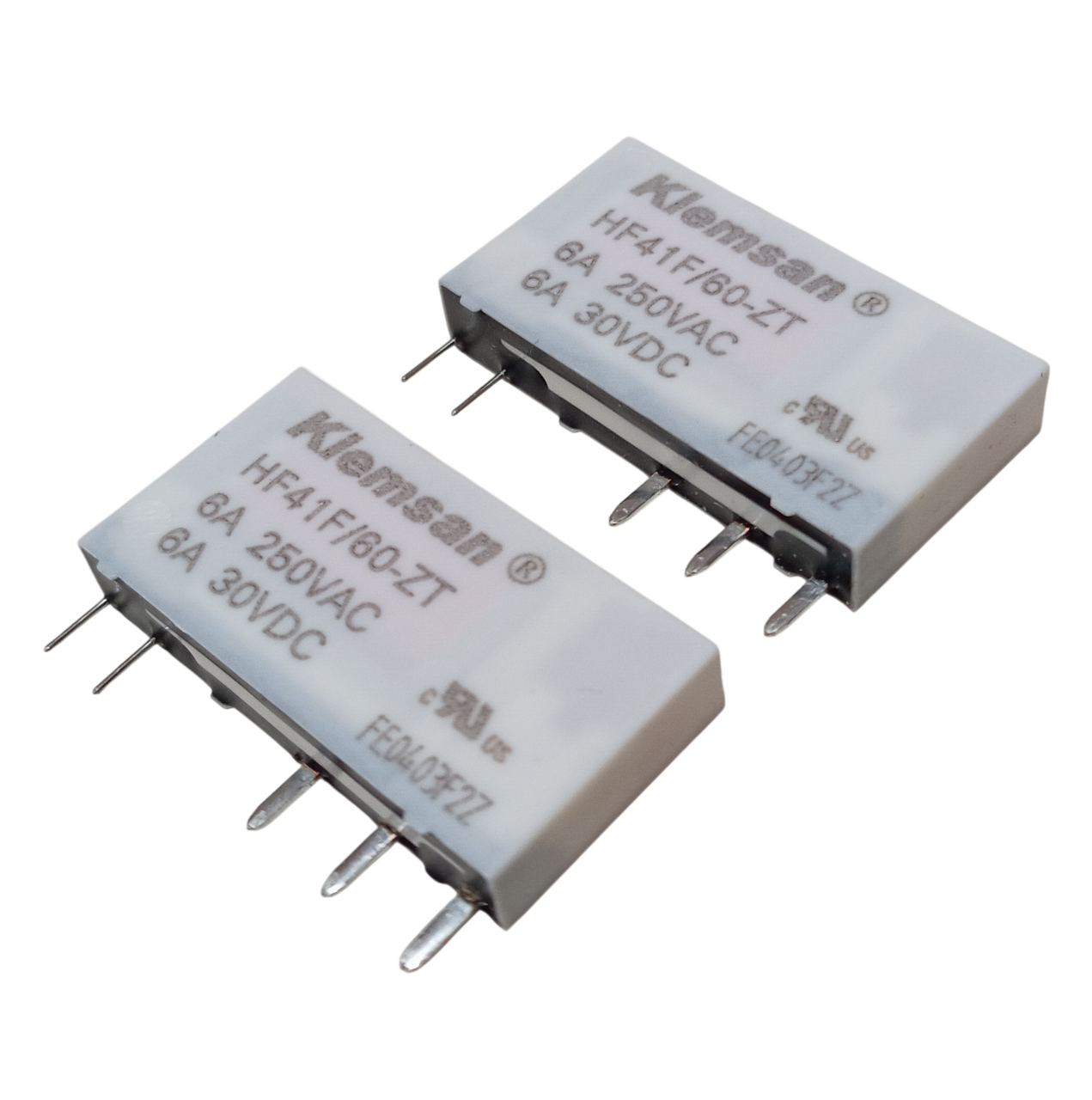 2 Adet Klemsan HF41F/60-ZT 60V DC 6A 250VAC SPDT (1 Form C) 5 Pin Pcb Güç Rölesi