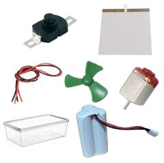 Kutulu 2 in 1 DC 3.6V Pil Led Panel Motor Anahtar Pervane Öğrenci Elektrik Devresi Hobi Deney Seti