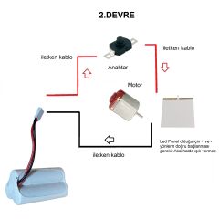 Kutulu 2 in 1 DC 3.6V Pil Led Panel Motor Anahtar Pervane Öğrenci Elektrik Devresi Hobi Deney Seti