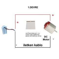 Kutulu 2 in 1 DC 3.6V Pil Led Panel Motor Anahtar Pervane Öğrenci Elektrik Devresi Hobi Deney Seti