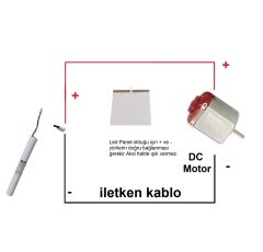 DC 3.6V Pil Led Panel Motor Pervane Öğrenci Elektrik Devresi Hobi Deney Seti