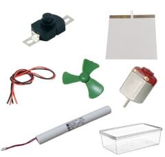 Kutulu 2 in 1 DC 3.6V Pil Led Panel Motor Anahtar Pervane Öğrenci Elektrik Devresi Hobi Deney Seti
