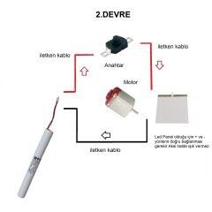 Kutulu 2 in 1 DC 3.6V Pil Led Panel Motor Anahtar Pervane Öğrenci Elektrik Devresi Hobi Deney Seti