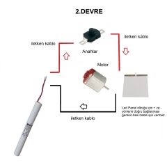 Kutulu 2 in 1 DC 3.6V Pil Led Panel Motor Anahtar Pervane Öğrenci Elektrik Devresi Hobi Deney Seti