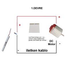 Kutulu 2 in 1 DC 3.6V Pil Led Panel Motor Anahtar Pervane Öğrenci Elektrik Devresi Hobi Deney Seti