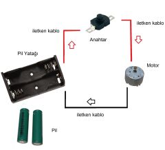 DC 6V Oyuncak Motoru Pil Anahtar Zil Teli Öğrenci Elektrik Devresi Hobi Deney Seti