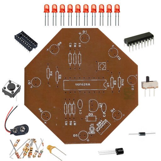 Pic16f628a ile Dans Eden Işıklar UFO Devresi - Demonte(Montesiz)