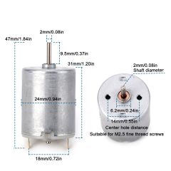 R280 3-12V 13750Rpm DC Motor (Çap 24mm Uzunluk 47mm) Hobi Deney Motoru