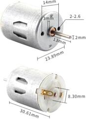 R280 3-12V 13750Rpm DC Motor (Çap 24mm Uzunluk 47mm) Hobi Deney Motoru
