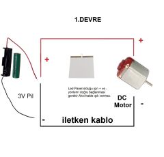 Kutulu 2 Devre DC 3V Pil Led Panel Pervane Öğrenci Elektrik ve Motor Devresi Hobi Deney Seti