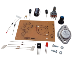 2N3055 ile DC 0-12V 1A Ayarlı Güç Kaynağı Kendin Yap Hobi Devresi DIY Lehimleme Kiti - Demonte(Montesiz)