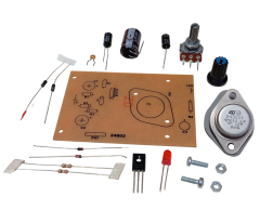 2N3055 ile DC 0-12V 1A Ayarlı Güç Kaynağı Kendin Yap Hobi Devresi DIY Lehimleme Kiti - Demonte(Montesiz)