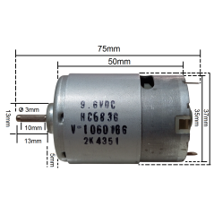 Johnson HC683G DC 9.6V 13000Rpm DC Motor (Çap 33mm Uzunluk 37mm) Hobi Oyuncak Elektrik Deney Motoru