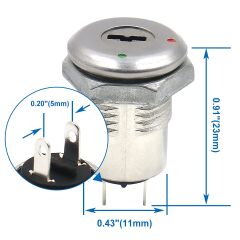 12mm Elektronik Anahtarlı Aç Kapa Kilidi - 1/2' Key Switch SPST