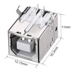 5 Adet USB B Tipi Dişi Konnektör Beyaz Lehim Tip Yazıcı Kablosu Dişi Soket