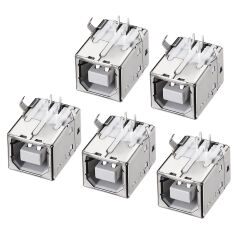 5 Adet USB B Tipi Dişi Konnektör Beyaz Lehim Tip Yazıcı Kablosu Dişi Soket