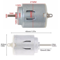 R140 DC 3-6V 7500Rpm Dişli Çıkışlı Motor (Çap 21mm Uzunluk 40mm) Hobi Deney Motoru