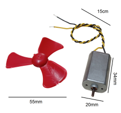 15cm Kablo Lehimli DC 3-6V Motor ve Pervane Seti Hobi Oyuncak Elektrik Deney Motoru