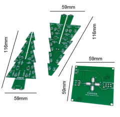 DC 5V Yanıp Sönen RGB Led 3D Noel Yılbaşı Çam Ağacı Kendin Yap Hobi Devresi DIY Lehimleme Kiti Demonte(Montesiz)