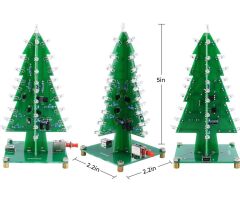 DC 5V Yanıp Sönen RGB Led 3D Noel Yılbaşı Çam Ağacı Kendin Yap Hobi Devresi DIY Lehimleme Kiti Demonte(Montesiz)