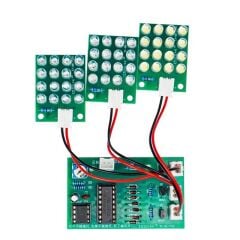 DC 12V CD4017 NE555 Mavi Kırmızı Beyaz Led Flaşör Kendin Yap Hobi Devresi DIY Lehimleme Kiti Demonte(Montesiz)