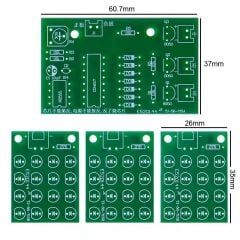 DC 12V CD4017 NE555 Mavi Kırmızı Beyaz Led Flaşör Kendin Yap Hobi Devresi DIY Lehimleme Kiti Demonte(Montesiz)